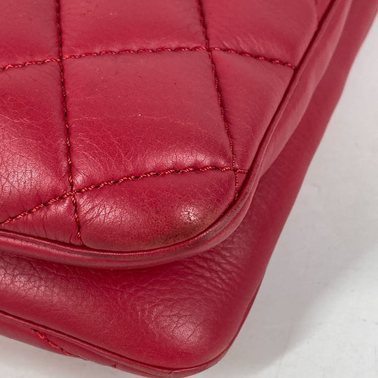 CHANEL Tote Bag lambskin pink Handbag Shoulder Bag CC COCO Mark Matelasse Quilting