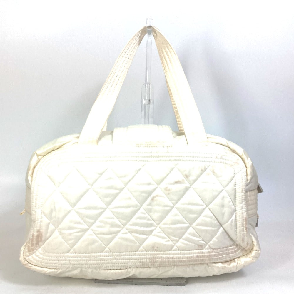 CHANEL Boston Duffel bag A29853 Nylon white Sports CC COCO Mark Quilting Women Used Authentic