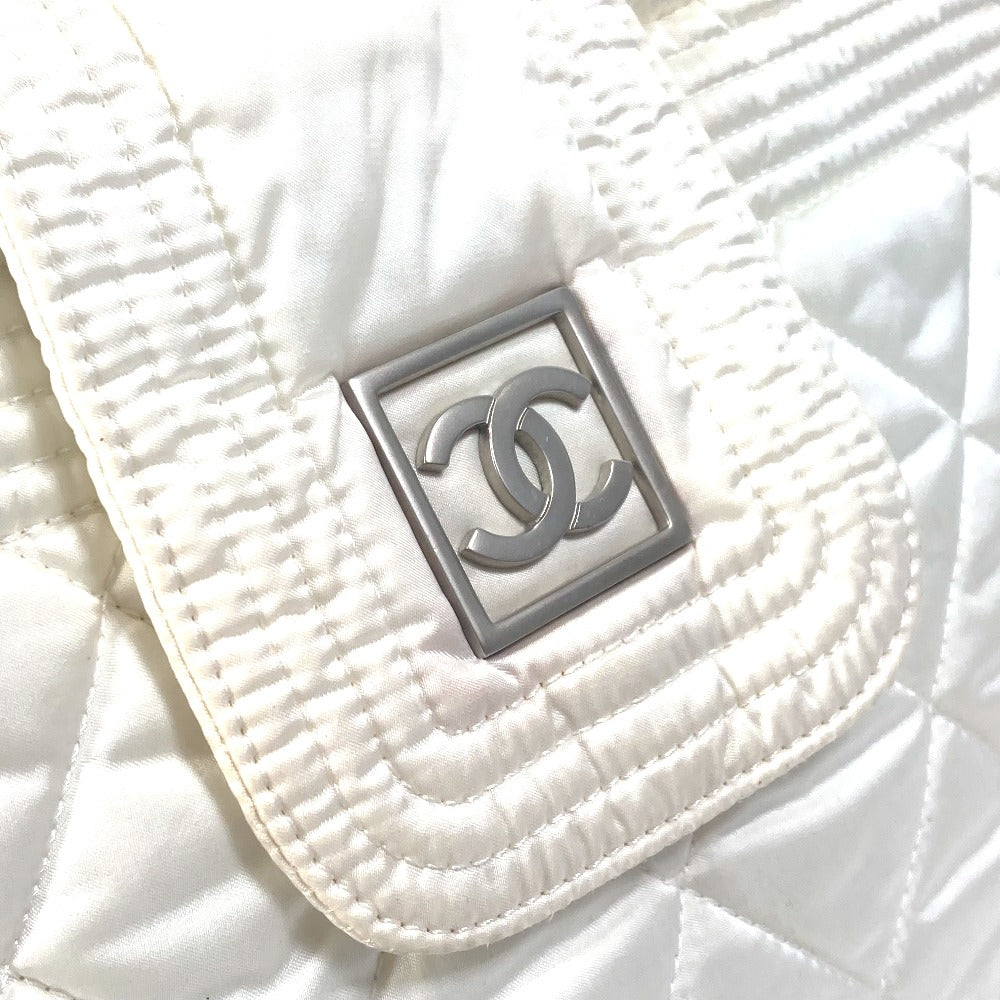 CHANEL Boston Duffel bag A29853 Nylon white Sports CC COCO Mark Quilting Women Used Authentic