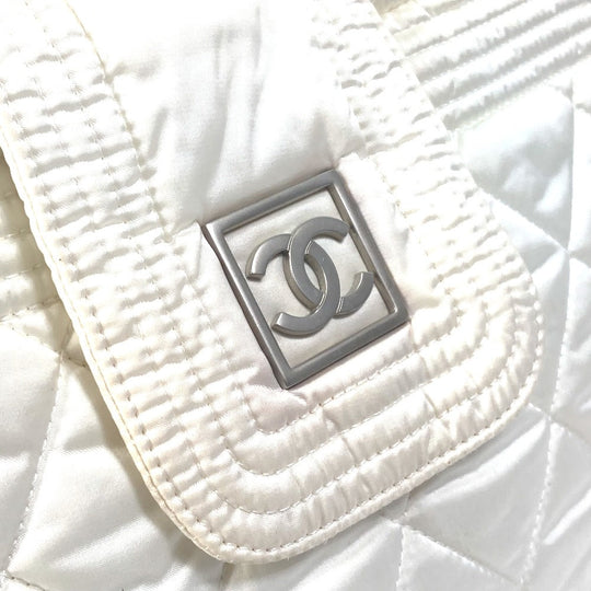 CHANEL Boston Duffel bag A29853 Nylon white Sports CC COCO Mark Quilting Women Used Authentic