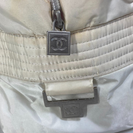 CHANEL Boston Duffel bag A29853 Nylon white Sports CC COCO Mark Quilting Women Used Authentic