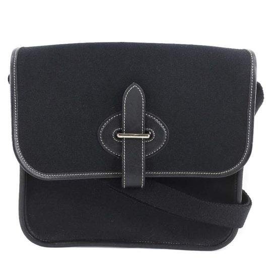 HERMES Shoulder Bag canvas black Buenaben Women Used Authentic