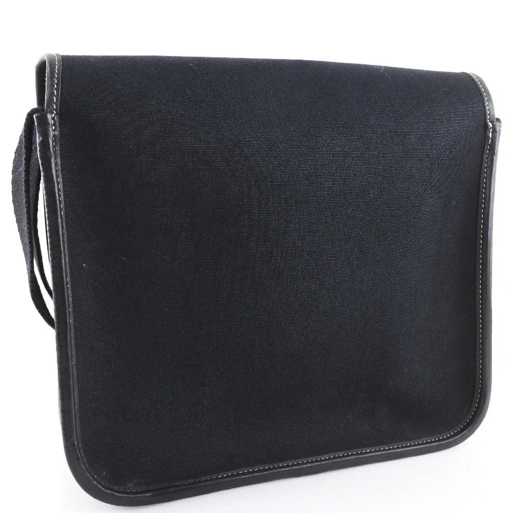 HERMES Shoulder Bag canvas black Buenaben Women Used Authentic