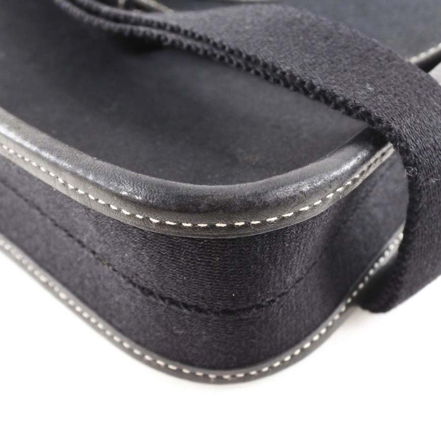 HERMES Shoulder Bag canvas black Buenaben Women Used Authentic
