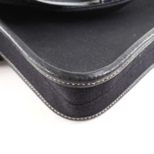 HERMES Shoulder Bag canvas black Buenaben Women Used Authentic