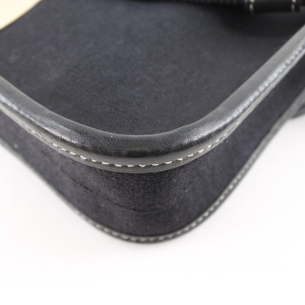 HERMES Shoulder Bag canvas black Buenaben Women Used Authentic