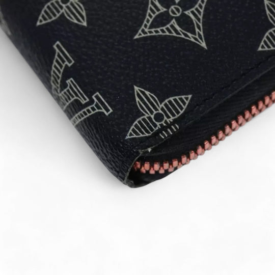 Louis Vuitton Ink Upside Down Zippy Organizer Monogram Canvas Wallet Navy Unisex