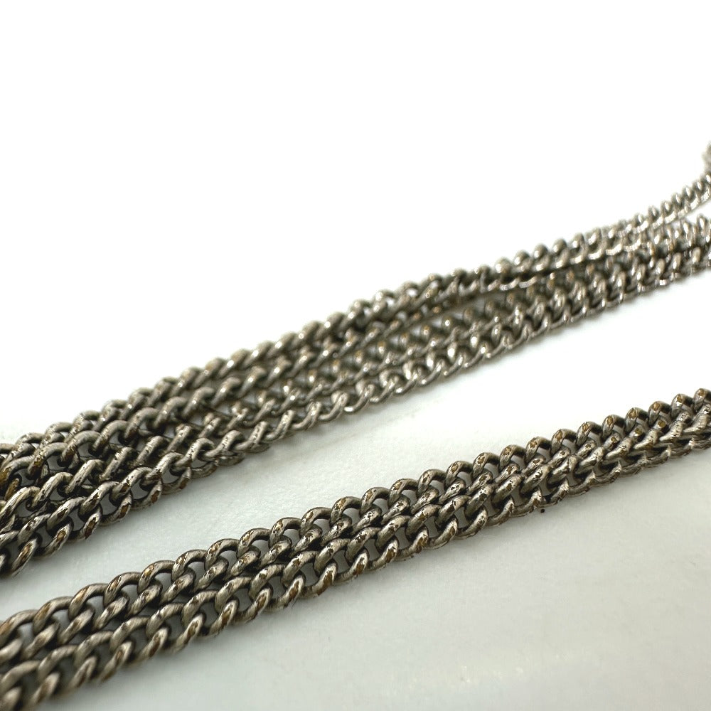 CHANEL Necklace metal white B10V COCO Mark rhinestone Women Used Authentic