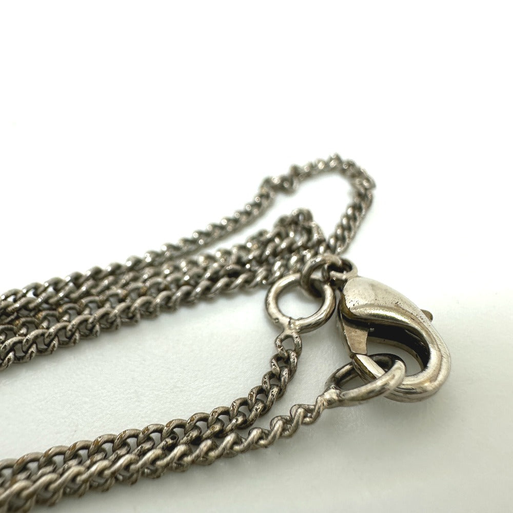 CHANEL Necklace metal white B10V COCO Mark rhinestone Women Used Authentic