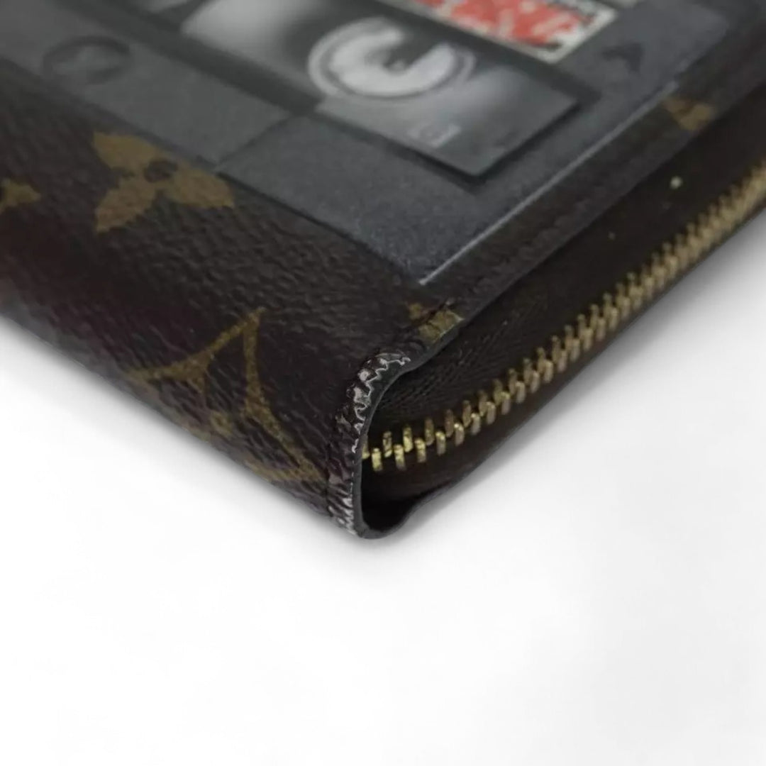 Louis Vuitton Monogram Zippy Coin Purse Wallet Brown Cassette Print
