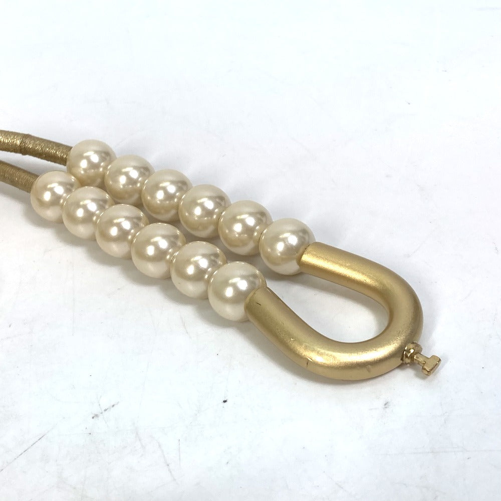CHANEL belt leather gold 01C Fake pearl Women Used Authentic