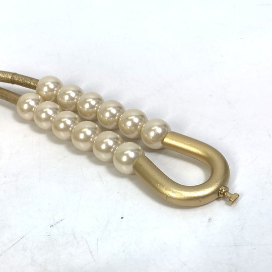 CHANEL belt leather gold 01C Fake pearl Women Used Authentic