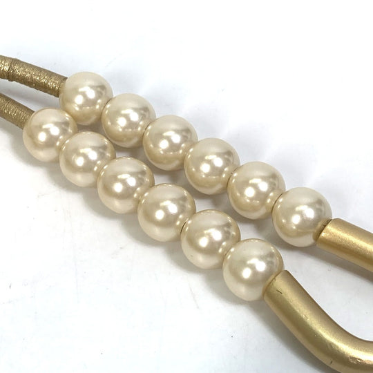 CHANEL belt leather gold 01C Fake pearl Women Used Authentic