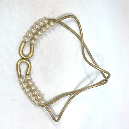 CHANEL belt leather gold 01C Fake pearl Women Used Authentic