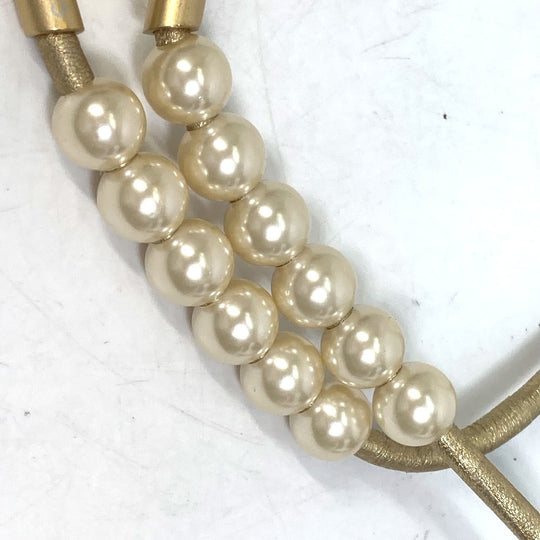 CHANEL belt leather gold 01C Fake pearl Women Used Authentic