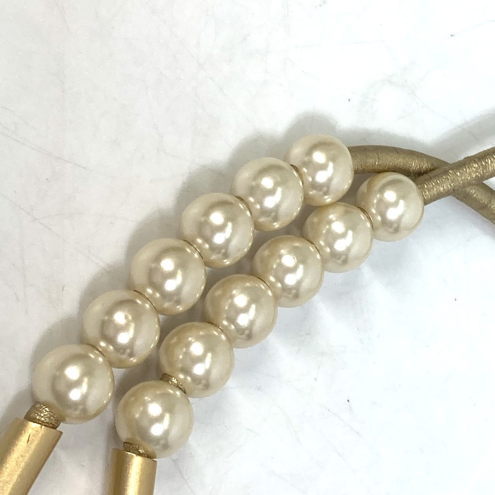 CHANEL belt leather gold 01C Fake pearl Women Used Authentic
