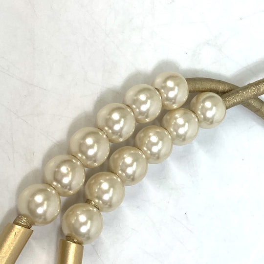 CHANEL belt leather gold 01C Fake pearl Women Used Authentic