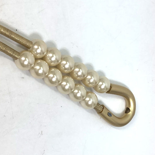 CHANEL belt leather gold 01C Fake pearl Women Used Authentic