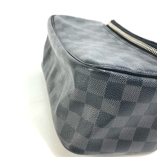 LOUIS VUITTON Pouch N47625 Damier Grafitto Canvas black Damier Grafitte C Cracking pouch mens Used Authentic
