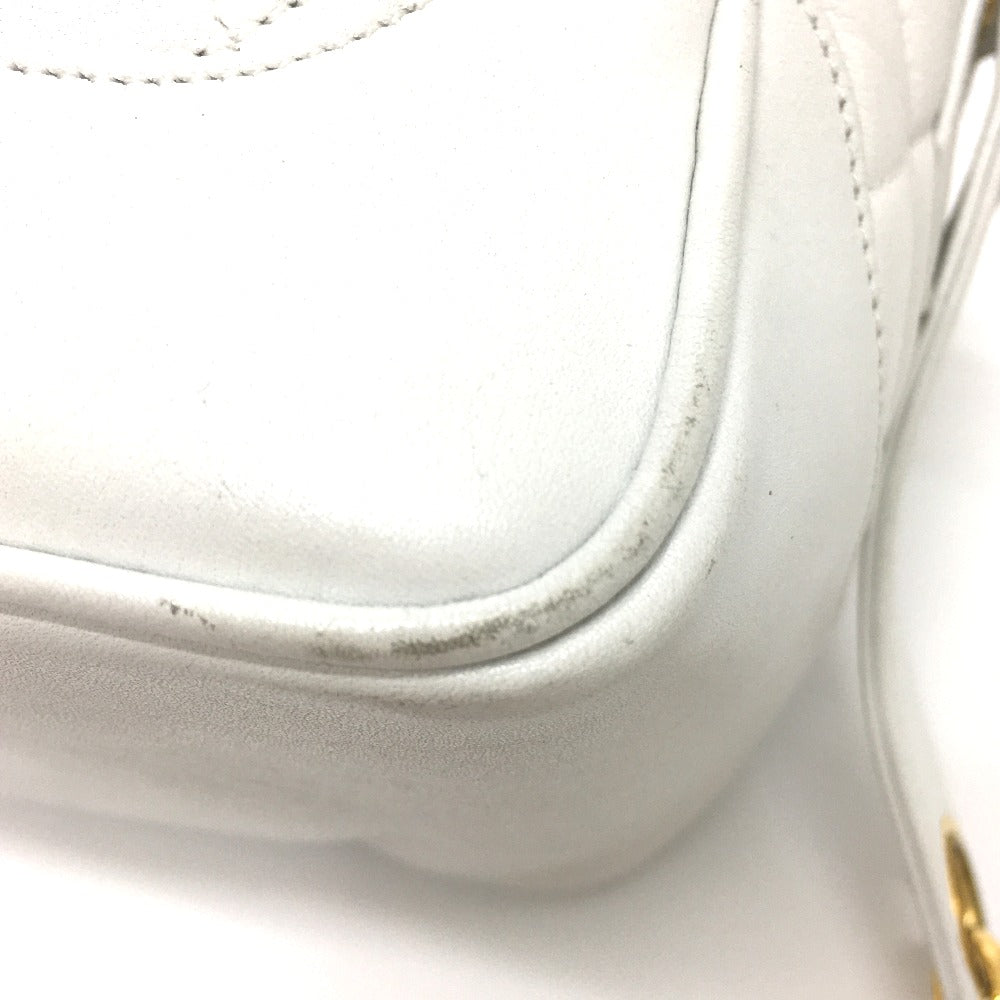 CHANEL Shoulder Bag lambskin white CC COCO Mark Matrasse Women Used Authentic