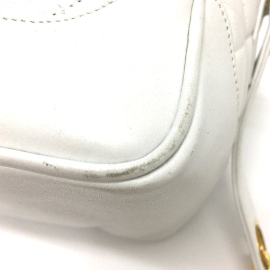 CHANEL Shoulder Bag lambskin white CC COCO Mark Matrasse Women Used Authentic