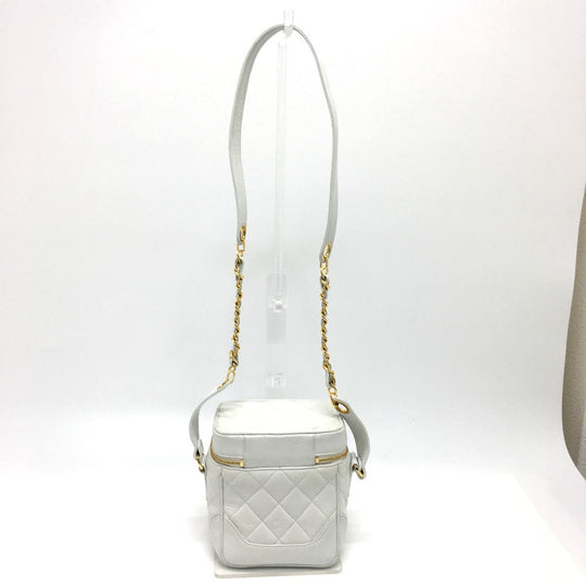 CHANEL Shoulder Bag lambskin white CC COCO Mark Matrasse Women Used Authentic