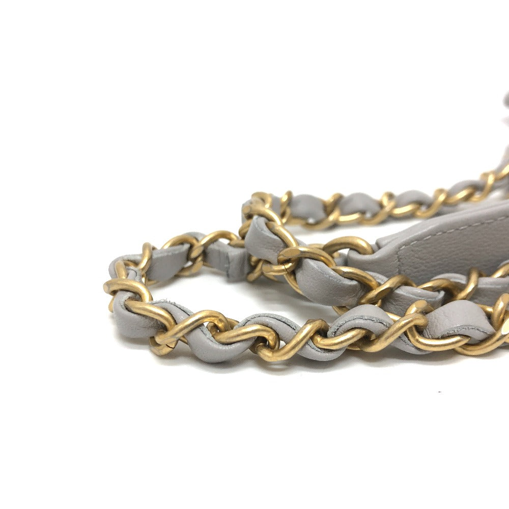 CHANEL Shoulder Bag lambskin gray Handbag Matrasse