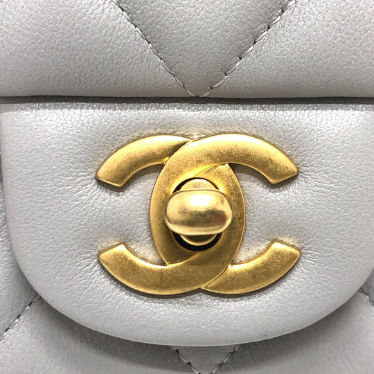 CHANEL Shoulder Bag lambskin gray Handbag Matrasse