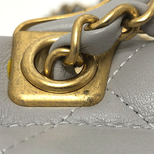 CHANEL Shoulder Bag lambskin gray Handbag Matrasse