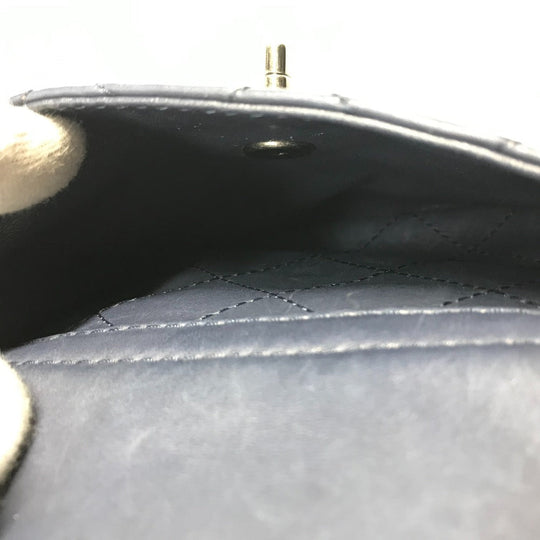 CHANEL Shoulder Bag leather blue Shoulder Matelasse CC COCO Mark Chain Women Used Authentic