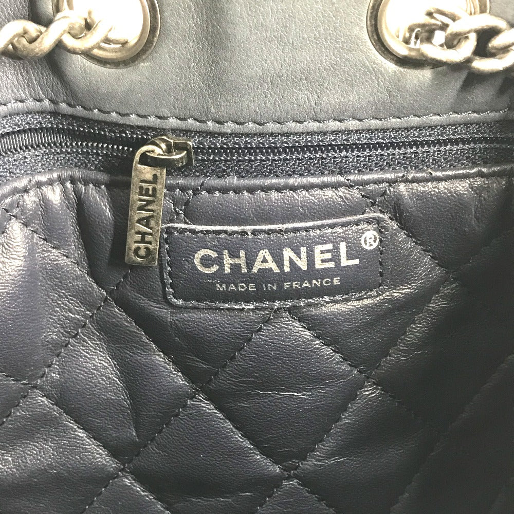 CHANEL Shoulder Bag leather blue Shoulder Matelasse CC COCO Mark Chain Women Used Authentic