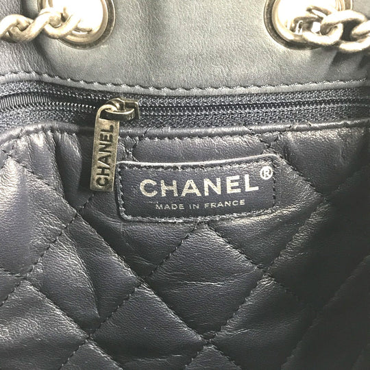 CHANEL Shoulder Bag leather blue Shoulder Matelasse CC COCO Mark Chain Women Used Authentic