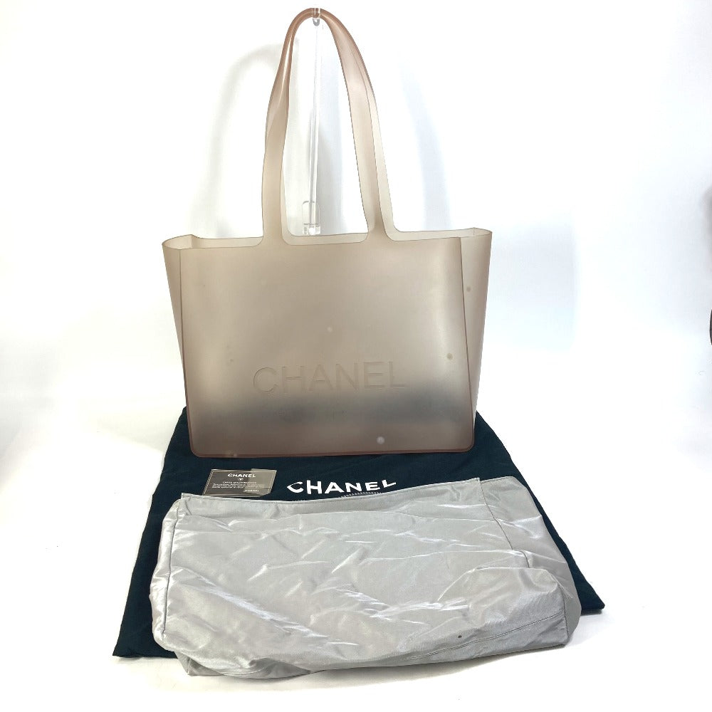CHANEL Tote Bag rubber Gray type Shoulder logo Women Used Authentic
