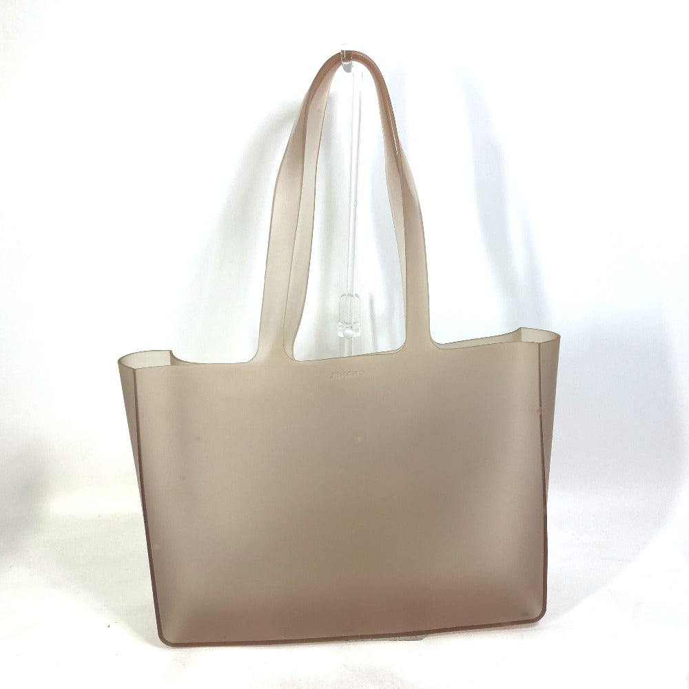 CHANEL Tote Bag rubber Gray type Shoulder logo Women Used Authentic