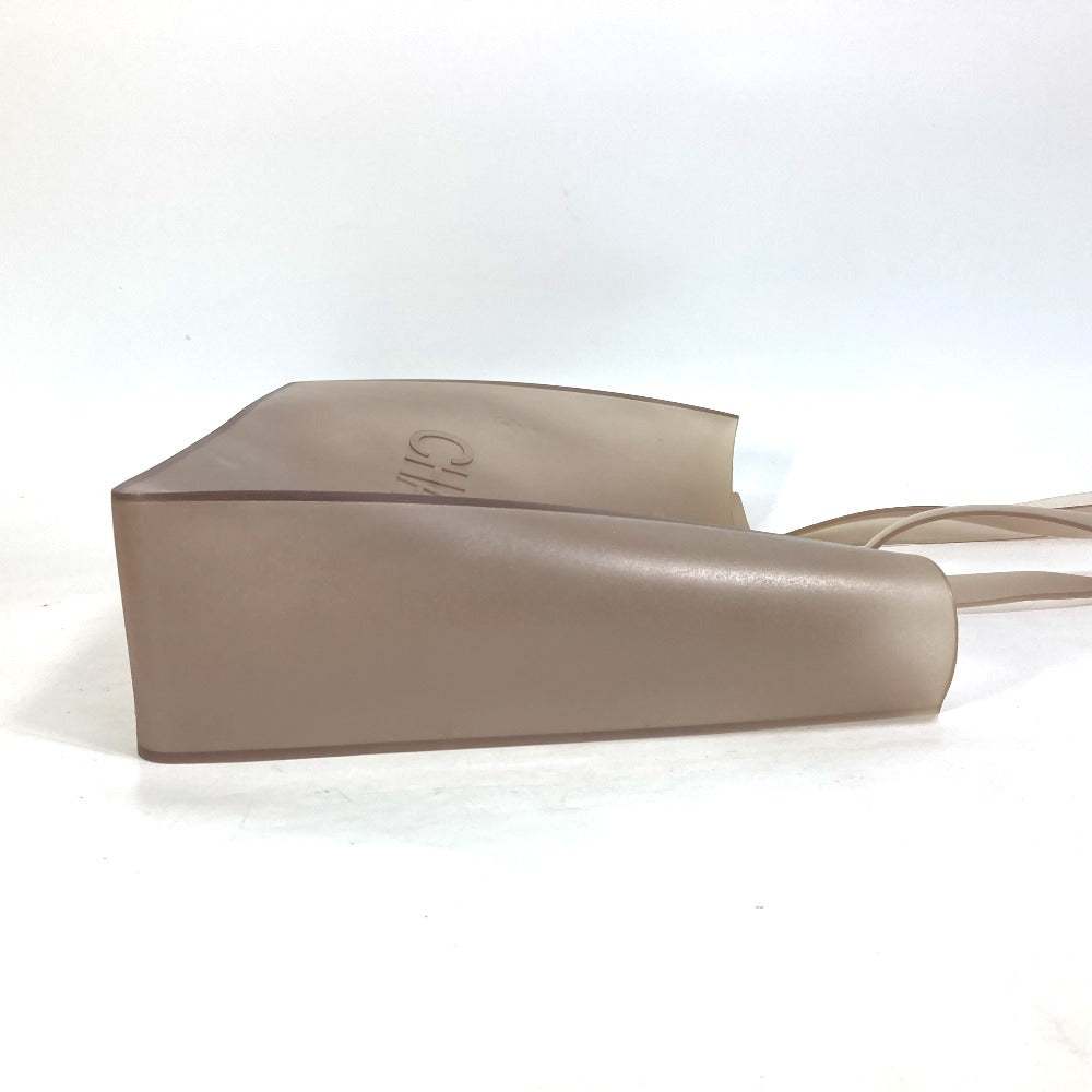 CHANEL Tote Bag rubber Gray type Shoulder logo Women Used Authentic