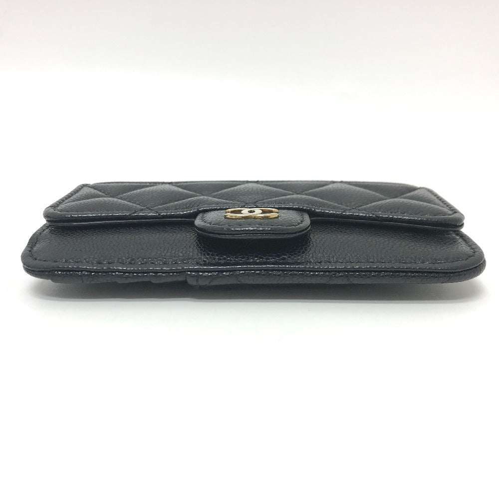 CHANEL Coin case AP2570 Caviar skin black COCO Mark Matelasse Classic Zip Women Used Authentic