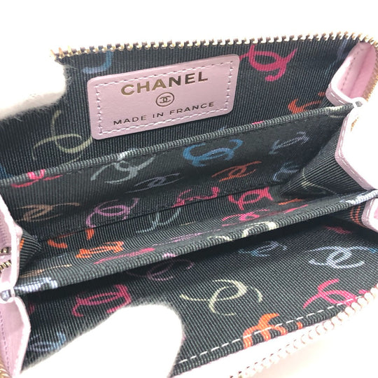 CHANEL Coin case AP0216 Caviar skin purple COCO Mark Matelasse Classic Zip
