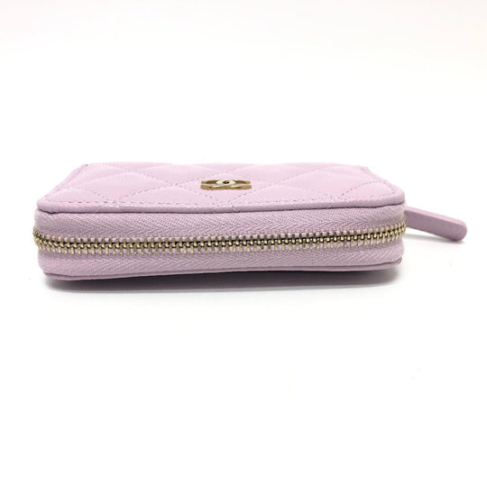 CHANEL Coin case AP0216 Caviar skin purple COCO Mark Matelasse Classic Zip
