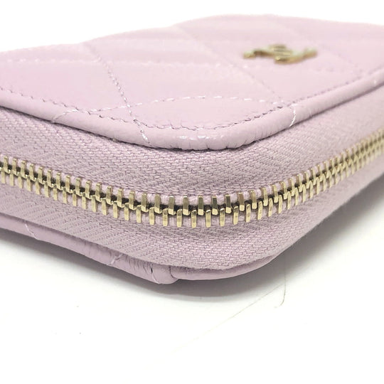 CHANEL Coin case AP0216 Caviar skin purple COCO Mark Matelasse Classic Zip
