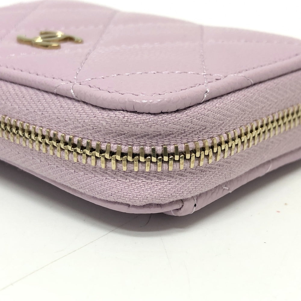 CHANEL Coin case AP0216 Caviar skin purple COCO Mark Matelasse Classic Zip