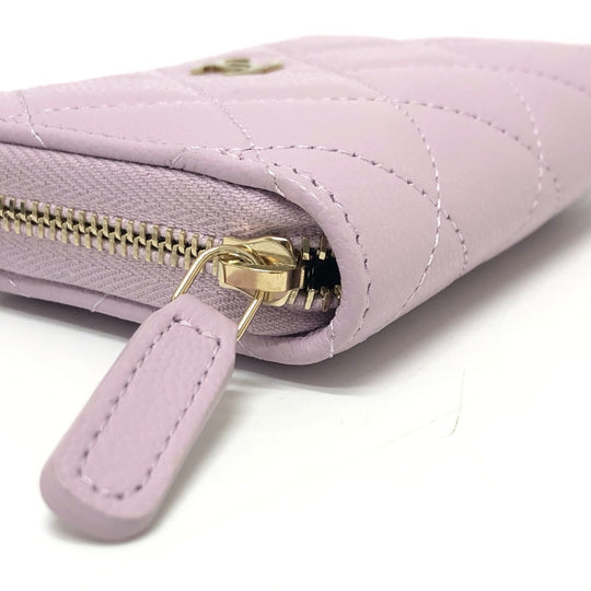 CHANEL Coin case AP0216 Caviar skin purple COCO Mark Matelasse Classic Zip