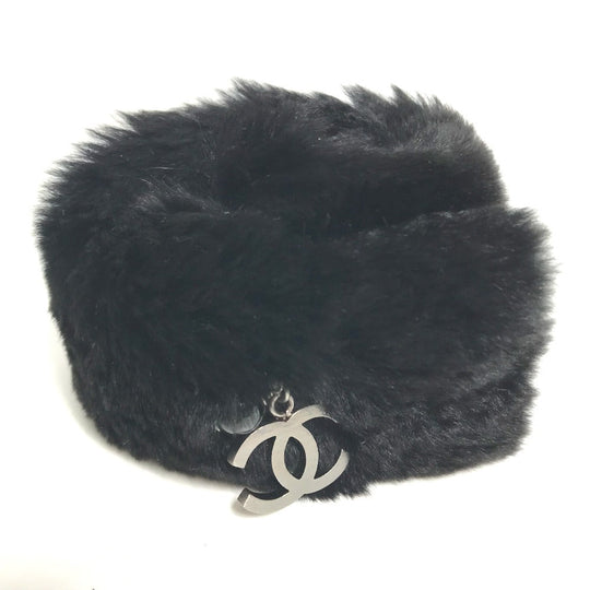 CHANEL Bangle fur black Accessories Bracelets CC COCO Mark Charm included