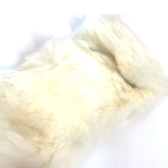 CHANEL Bangle fur white bracelet CC COCO Mark fur fake pearl Women Used Authentic