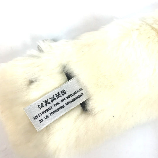 CHANEL Bangle fur white bracelet CC COCO Mark fur fake pearl Women Used Authentic