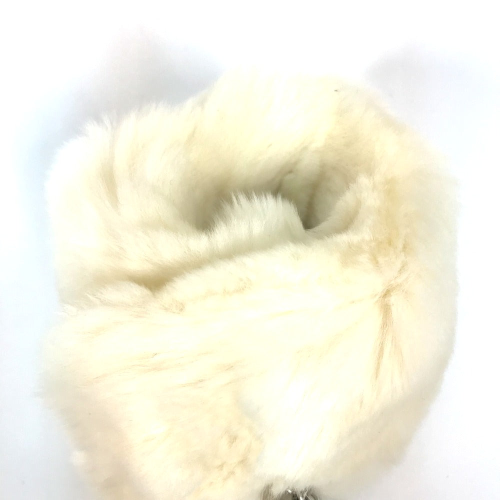 CHANEL Bangle fur white bracelet CC COCO Mark fur fake pearl Women Used Authentic