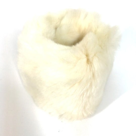 CHANEL Bangle fur white bracelet CC COCO Mark fur fake pearl Women Used Authentic