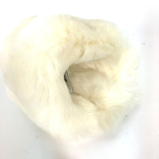 CHANEL Bangle fur white bracelet CC COCO Mark fur fake pearl Women Used Authentic