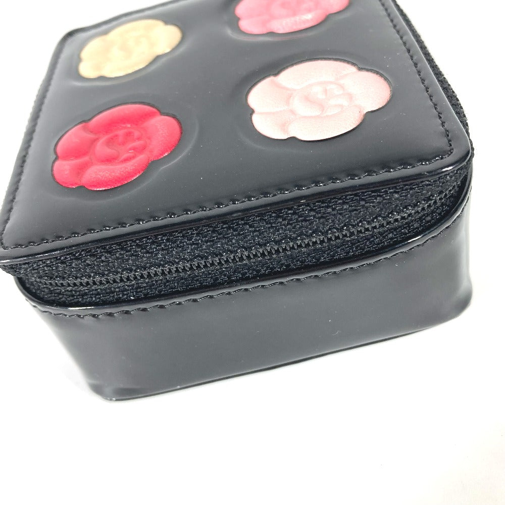 CHANEL Pouch enamel black Mirror mirror camellia palette