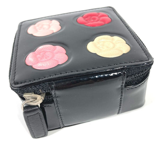 CHANEL Pouch enamel black Mirror mirror camellia palette