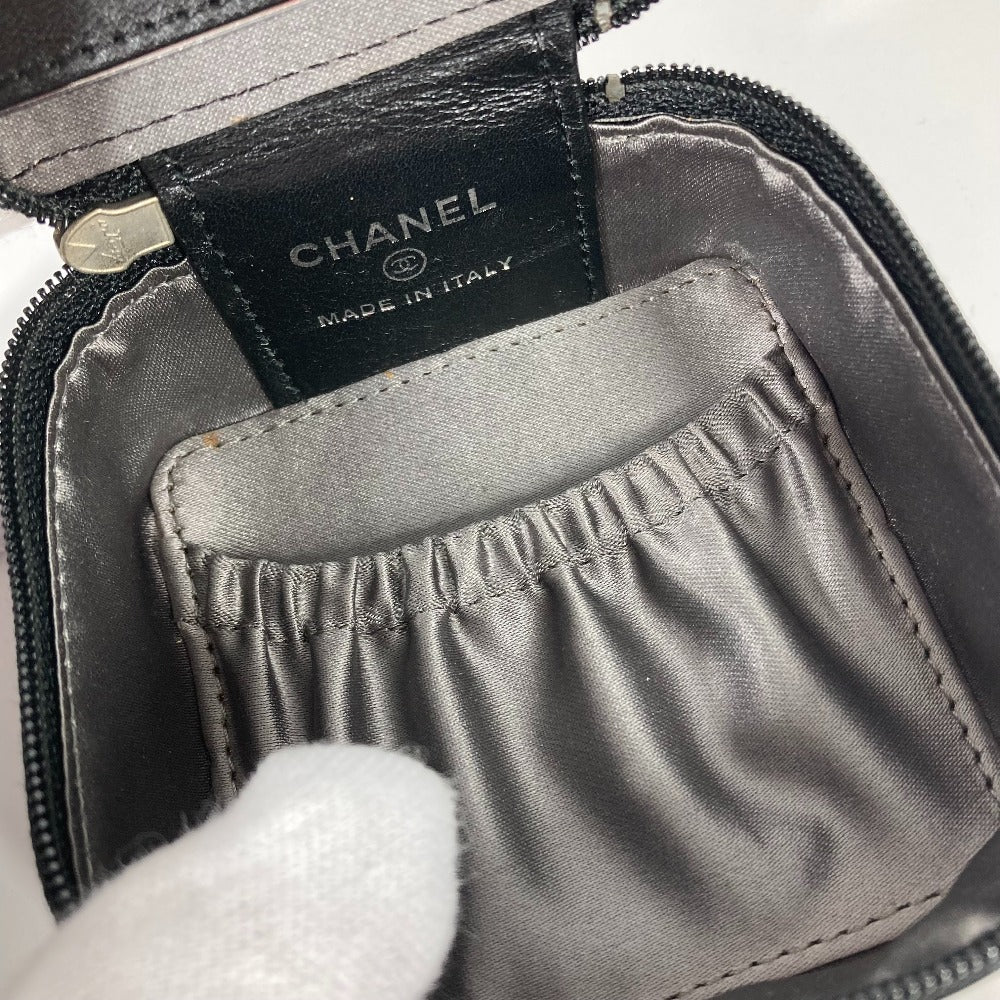 CHANEL Pouch enamel black Mirror mirror camellia palette